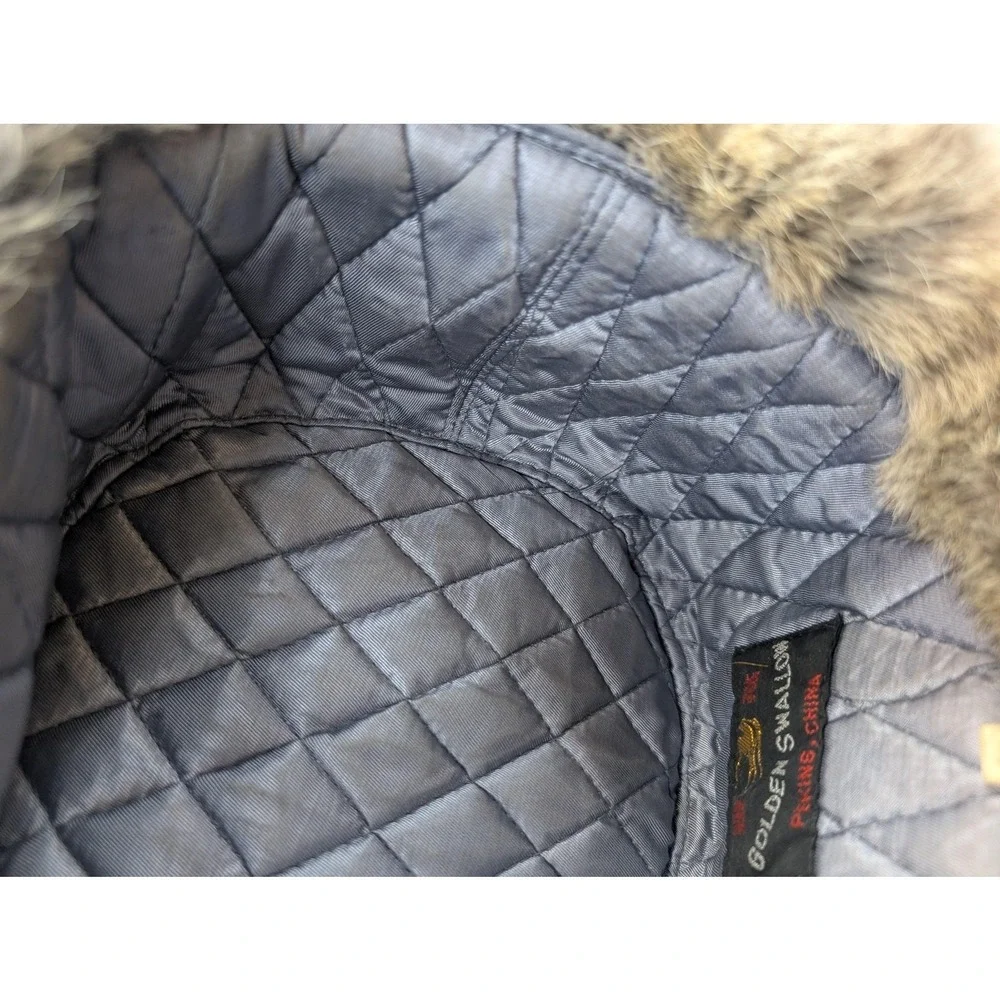 Golden Swallow Hat Ushanka Trapper Faux Fur Gray Quilted Lined‎ Winter Warm Mens